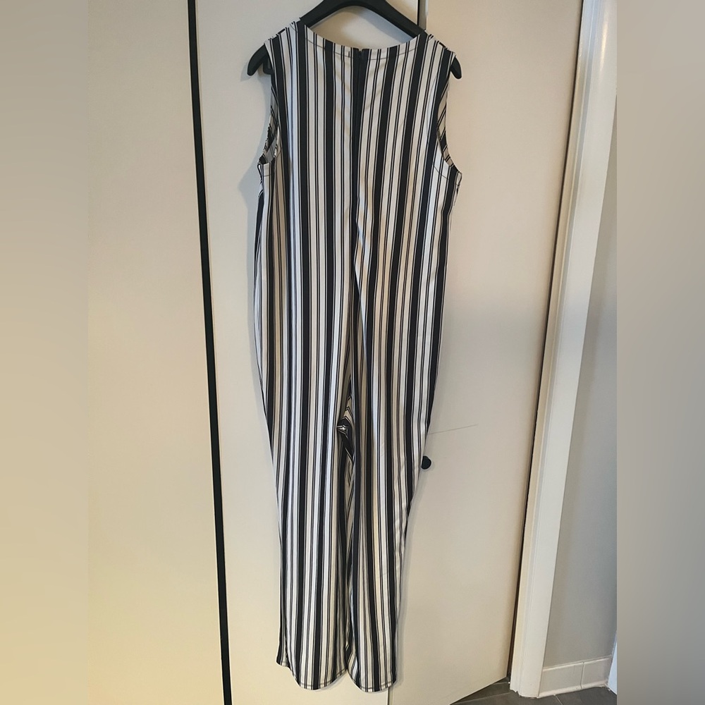 Bluebelle Black and White Striped Jumpsuit - Maternity - Picture 3 of 7